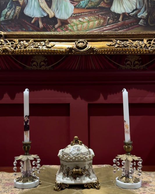 طقم شمعدان رخام