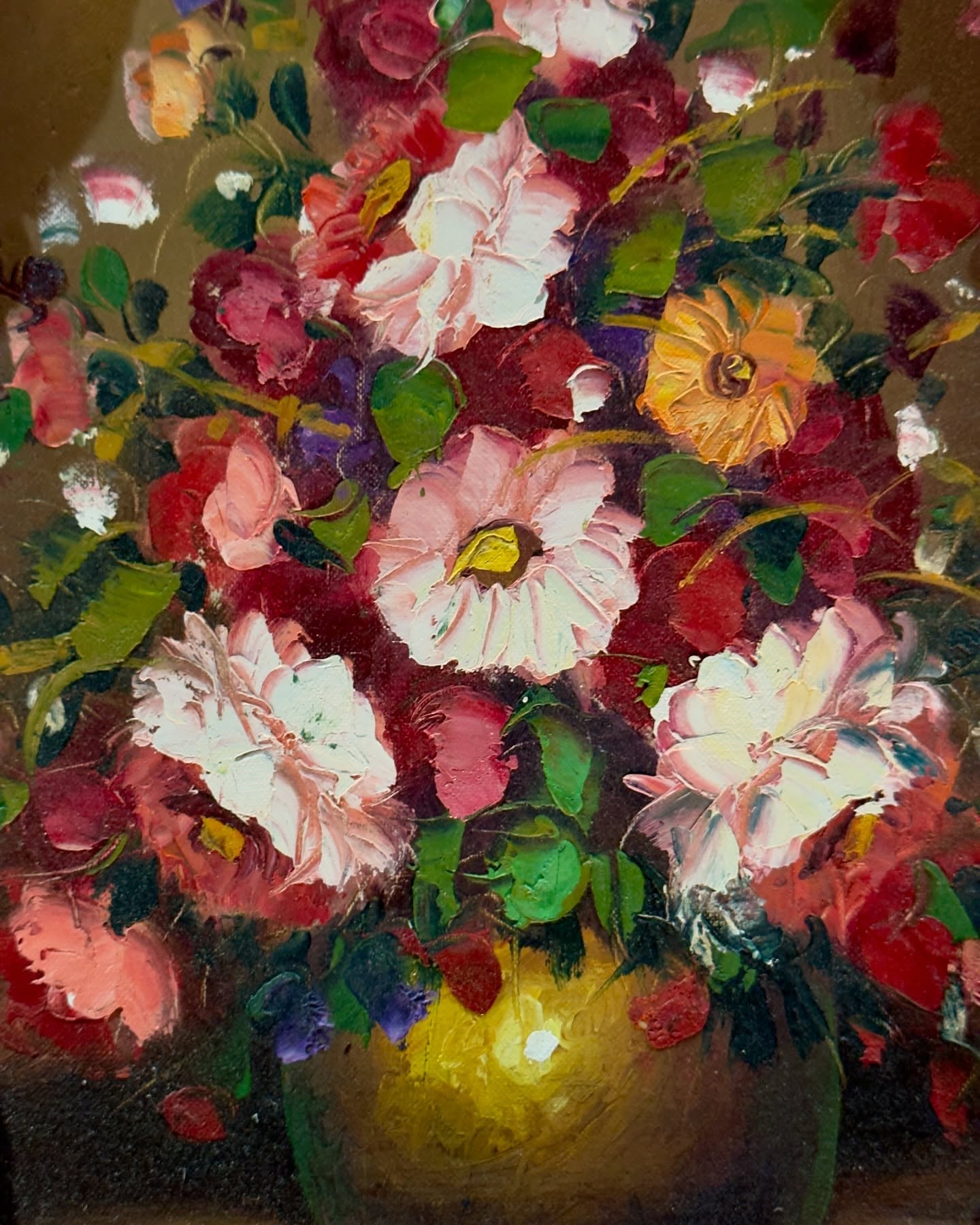 لوحة زهور رسم يدوي