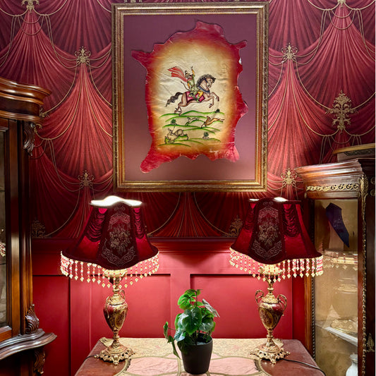 لوحة انتيك جلد طبيعي