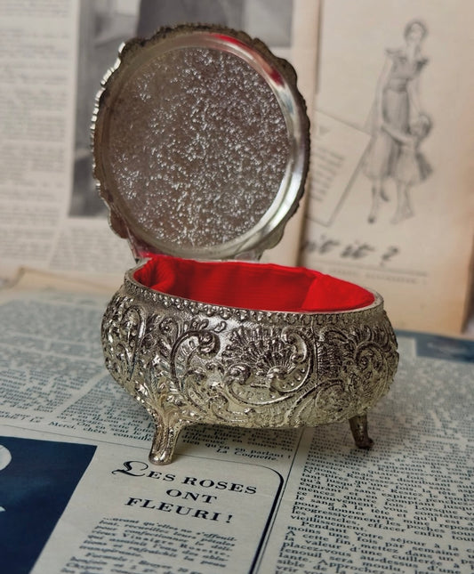 صندوق مجوهرات فضي